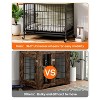 Whizmax Dog Crate Furniture, 38.6'' Wooden Dog Kennel with Wheels and Double Door, Decorative Pet House with Removable Tray for Living Room, Bedroom - 4 of 4