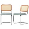 NicBex Upholstered Rattan Dining Chairs Set of 2 with Cane Back and Stainless Chrome Base for Dining Room,Living Room,Kitchen - 2 of 4