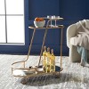 Midas 2 Tier Oval Bar Cart - BCT8008A - Gold/Mirror - Safavieh - 2 of 4