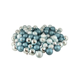 Northlight Shatterproof 3-Finish Christmas Ball Ornaments - 2.5" (60mm) - Ocean Blue - 100ct - 1 of 3
