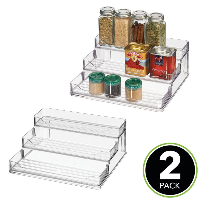 mDesign Plastic Kitchen 3-Tier Spice Rack, Food Storage Organizer, 2 of 10