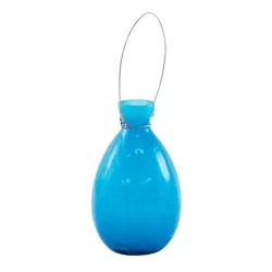 7" Hanging Glass Teardrop Rooting Vase Teal Blue - ACHLA Designs