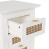 Nightstand Set of 2 with 3 Drawers and Rattan Fronts, White Wood Bedside Table for Bedroom Storage, Minimalist Design-The Pop Home - 4 of 4