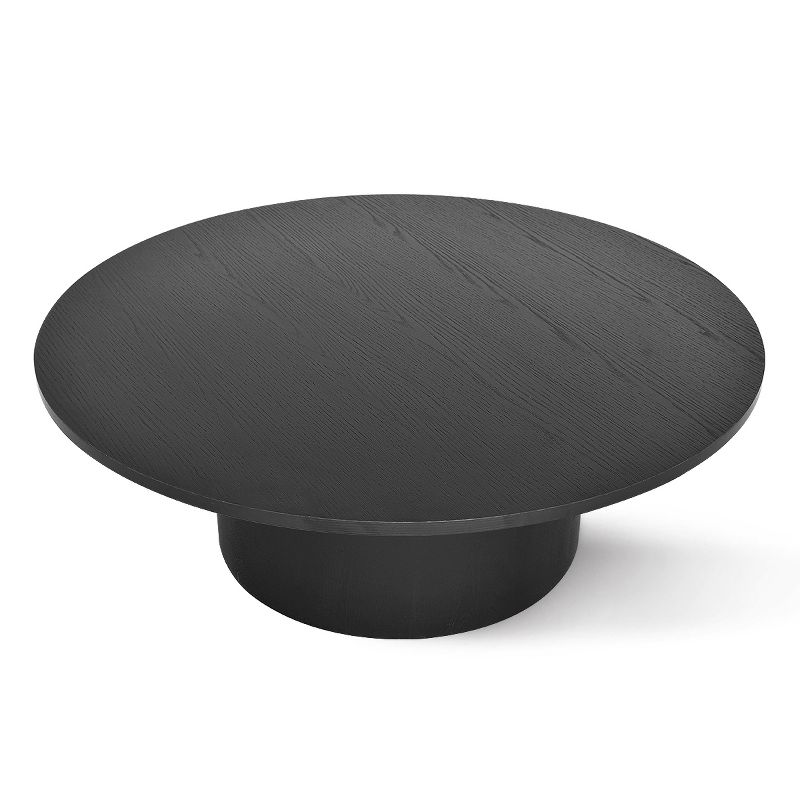 40" Dwen Manufactured Wood Foil with Grain Paper Round Coffee Table With Pedestal Base -The Pop Maison, 5 of 8