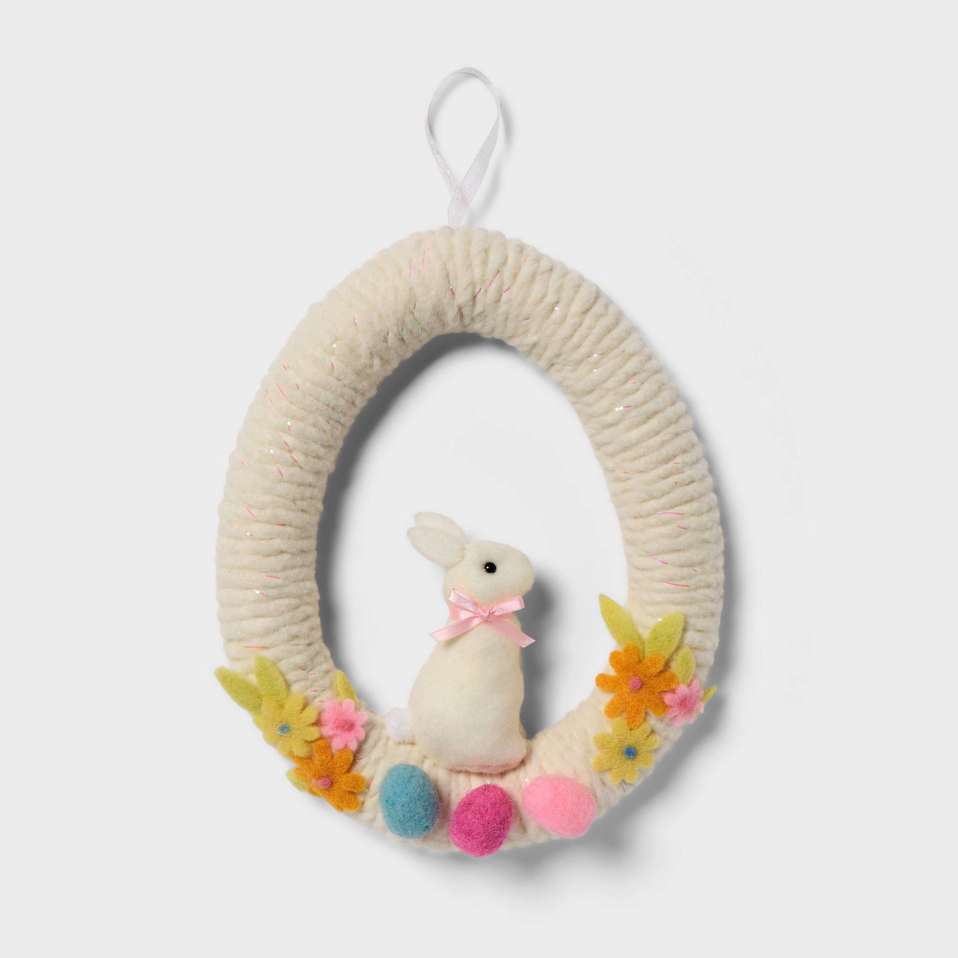Easter Felt Bunny Floral Wreath - Spritz™