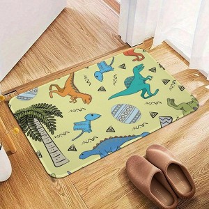 Jurassic Dinosaurs Bathroom Rugs Winter Bath Mat Absorbent Non Slip Bathroom Mat Christmas Soft Floor Carpet 16x20 Inches - 1 of 1