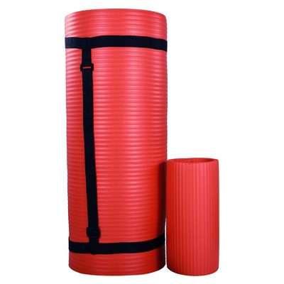 BalanceFrom Fitness All-Purpose Extra Thick Non-Slip High Density Anti-Tear Exercise Yoga Mat with Knee Pad & Carrying Strap