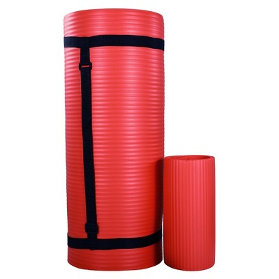 Balancefrom Fitness 71 X 24 X 1' All-purpose Extra Thick Non-slip High  Density Anti-tear Exercise Yoga Mat With Knee Pad & Carrying Strap, Red :  Target