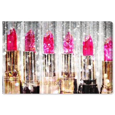 10" x 15" Lipstick Collection Fashion and Glam Unframed Canvas Wall Art in Pink - Oliver Gal