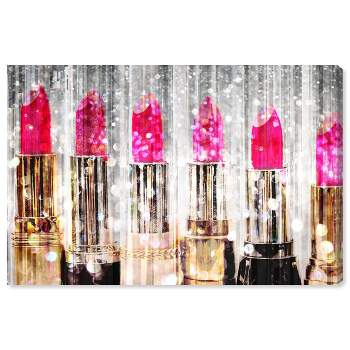 Oliver Gal Fashion and Glam Wall Art Canvas Prints 'Doll Memories - Birkin Pink' Handbags - Pink, White - 15 x 10