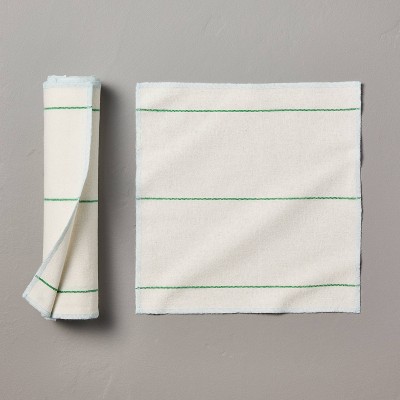 6pk Checkered Stripe Reusable Cloth Towels Light Blue/Cream/Green - Hearth & Hand™ with Magnolia