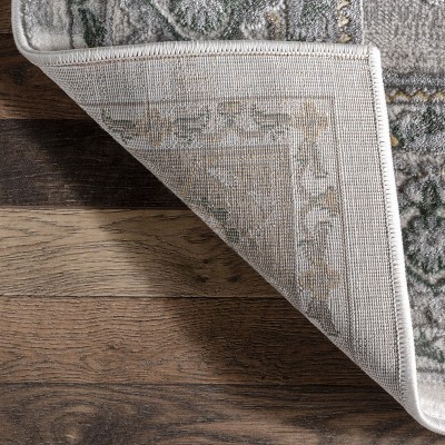 Beige Traditional Bordered 3x5 Chenille Area Rug