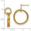 Chisel Stainless Steel Polished and Textured Yellow IP-plated Circles Dangle Earrings Shepherd Hook - 4 of 4