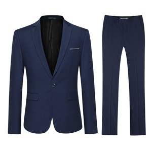 Cloudstyle Men's 2-Piece Suits Slim Fit 1 Button Dress Suit Jacket Blazer & Pants Set - 1 of 4