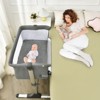 Infans Portable Baby Bedside Bassinet Infant Travel Bassinet Crib W/Carrying Bag Grey - 3 of 4