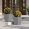 Spassway Indoor Outdoor Geometric Metal Planter Pot Planter Box Patio Garden Bed Black - 2 of 4