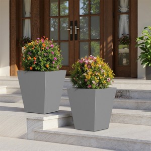 Wooakway Outdoor/Indoor/Decor/Garden Large Tall Metal Planter Pots Planter Boxes Cachepots Nursery Pots - 1 of 4