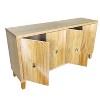 TIRAMISUBEST Vintage 4-Door Storage Cabinet with Wheels - Natural Wood Mobile File Organizer & Home Office Storage - 4 of 4