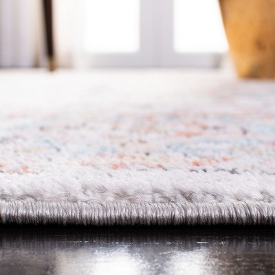Hand-Knotted Blue Abstract Synthetic Area Rug, 26" x 8"