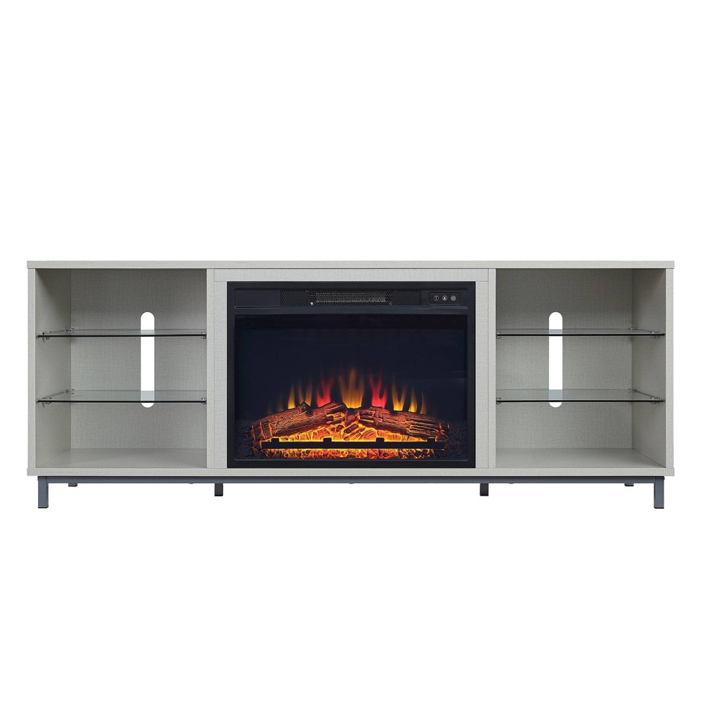 Photos - Mount/Stand Brighton Fireplace TV Stand for TVs up to 56" Beige - Manhattan Comfort