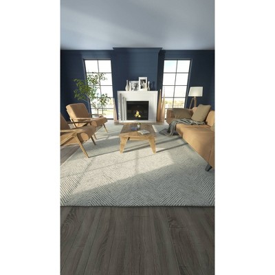 Gray Herringbone Hand Tufted Wool 2' x 3' Rug