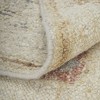 Ivory Tan and Gray Wool Floral Hand Knotted Area Rug - 4 of 4