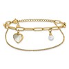 Chisel Stainless Steel Yellow IP-plated Mother of Pearl Heart and Simulated Pearl 6.5" Plus a 2" Ext. Bracelet - 4 of 4