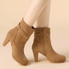 Allegra K Women's Round Toe Ankle Zip Platform High Heel Mid Calf Boots - 2 of 4