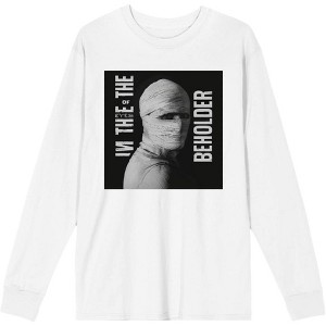 "In The Eyes of the Beholder" Album Cover Bandaged Face Adult Crew Neck Long Sleeve Tee - 1 of 2