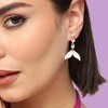SOHI Women's White Petal Drop Earrings - 3 of 3