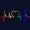 Adult Design By Humans Pride Heartbeat Rainbow By LuckyCharm99 T-Shirt - 2 of 2