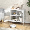 Metal Sideboard Cabinet, Accent Storage Cabinet with doors, Modern Coffee Bar Cabinet with Adjustable Shelves 200lbs Capacity for Kitchen-The Pop Home - 2 of 4