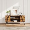 Industrial TV Stands, Wood Entertainment Center with Adjustable Open Shelves and U-Shaped Metal Legs - 4 of 4