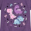 Girls' - Instant Message - Stacked Girly Dinos Fitted Short Sleeve Graphic T-Shirt - 2 of 4