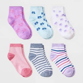 Girls' 6pk 'Critters' Super Soft Ankle Socks - Cat & Jack™