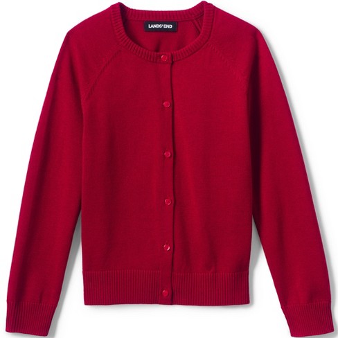 Lands' End School Uniform Girls Cotton Modal Cardigan Sweater - Medium ...
