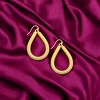 Slickblue Gold Teardrop Wire Hoop Earrings for Women, Coil Spring Detail, Chic Drop Style, 2.75 Inch Length - 2 of 3