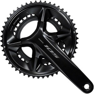 Shimano 105 FC-R7100 Crankset - 175mm, 12-Speed, 52/36t, 110 Asymmetric BCD, Hollowtech II Spindle Interface, Black - 1 of 3
