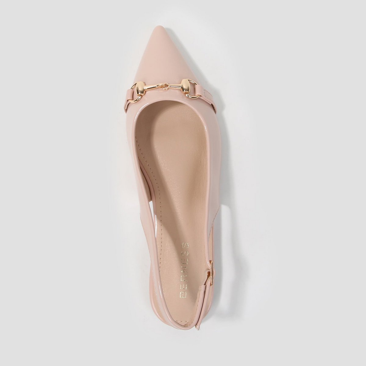 Обувь BERNESS Women's Rio Patent Slingback Flats with Chain Detail Beige 11 — фото 2
