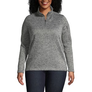 Lands' End Women's Sweater Fleece Quarter Zip Pullover - 1 of 4