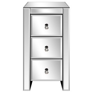 Karl Home 3-Drawer Silver MDF 11.81in. W Nightstands - 1 of 4
