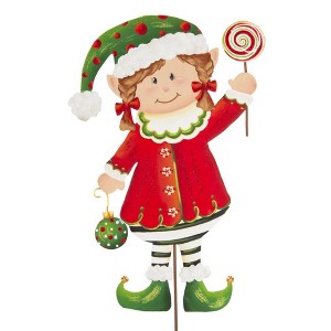 Round Top Collection 35.25 In Santa's Elf Girl Christmas Yard Stake Decorative Garden Stakes - 1 of 3