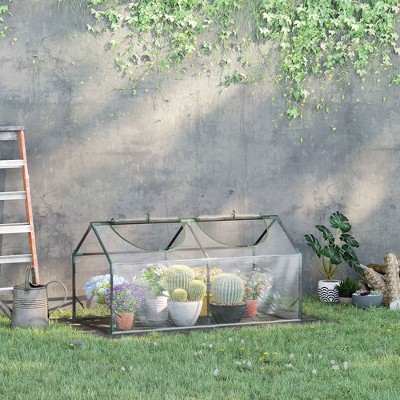 Clear PVC Portable Mini Greenhouse with Zippered Windows