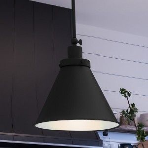 Urban Ambiance Luxury Traditional Pendant 12.75''H x 12.25''W,  Midnight Black Finish,  Pawtucket Collection, UHP4004 - 1 of 4