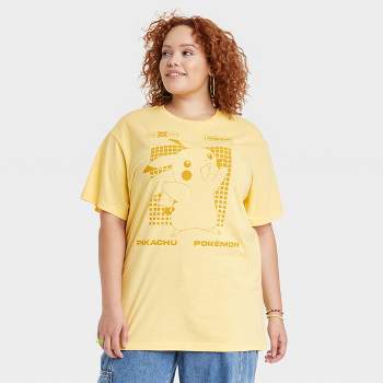Women's Pokemon Pikachu Oversized Short Sleeve Graphic T-Shirt - Yellow