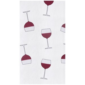 C&F Home Wine Glasses Embroidered Cotton Flour Sack Kitchen Towel - 1 of 4