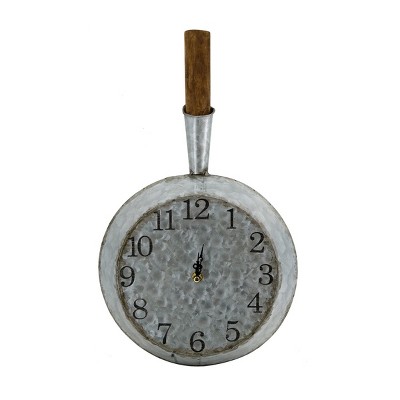 GlasFlength Wall Clocks Farmhouse Decor Mixed Material Construction Elegant Simple Design for Trendy Interiors, Gray, 10.6"*3"*18.1"