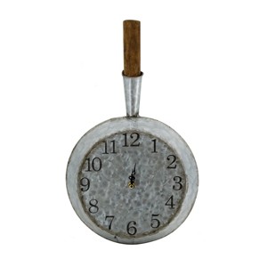 GlasFlength Wall Clocks Farmhouse Decor Mixed Material Construction Elegant Simple Design for Trendy Interiors, Gray, 10.6"*3"*18.1" - 1 of 4