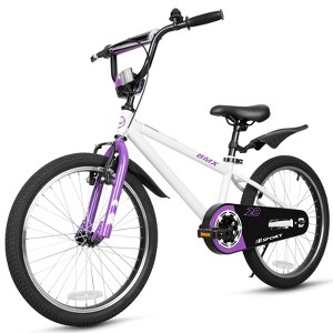 Hykolity 20 Inch Kids Bikes Boy Girl BMX Bicycle Ages 6-12 Years Old Coaster Brake Sport Cycling Child Bike with Kickstand White - 1 of 4