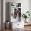 SEVOBAL Armoire Wardrobe Closet Wood Closet Wardrobe Armoire Cabinet Organizer Freestanding Clothes Storage Cabinet Bedroom, White, 60"*33"*78" - 2 of 4